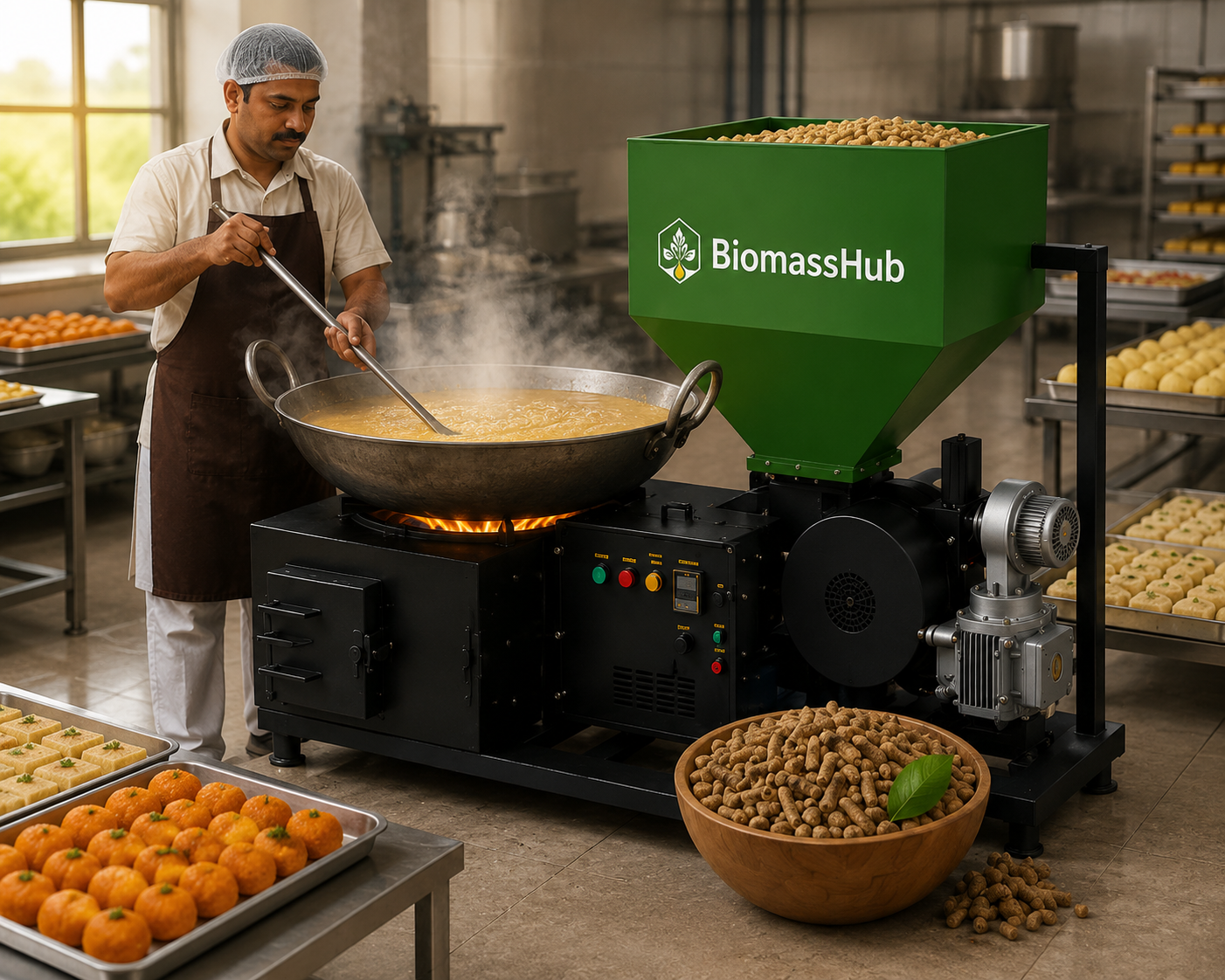 Sweet Shop Kitchen using BiomassHub
